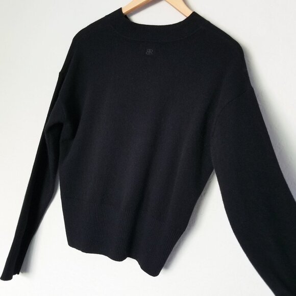 Banana Republic 100% Cashmere Wedge High Crewneck Sweater S Black Lightweight - Picture 12 of 14